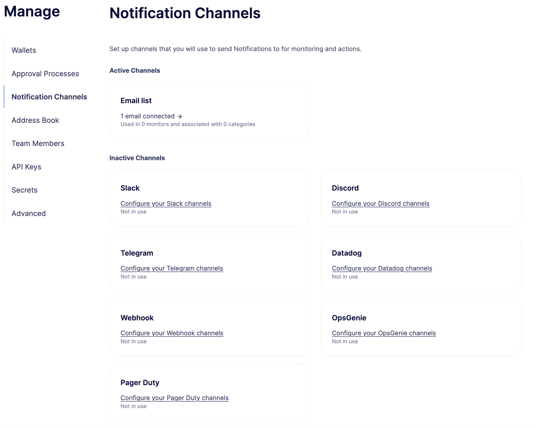 Manage Notification Channels