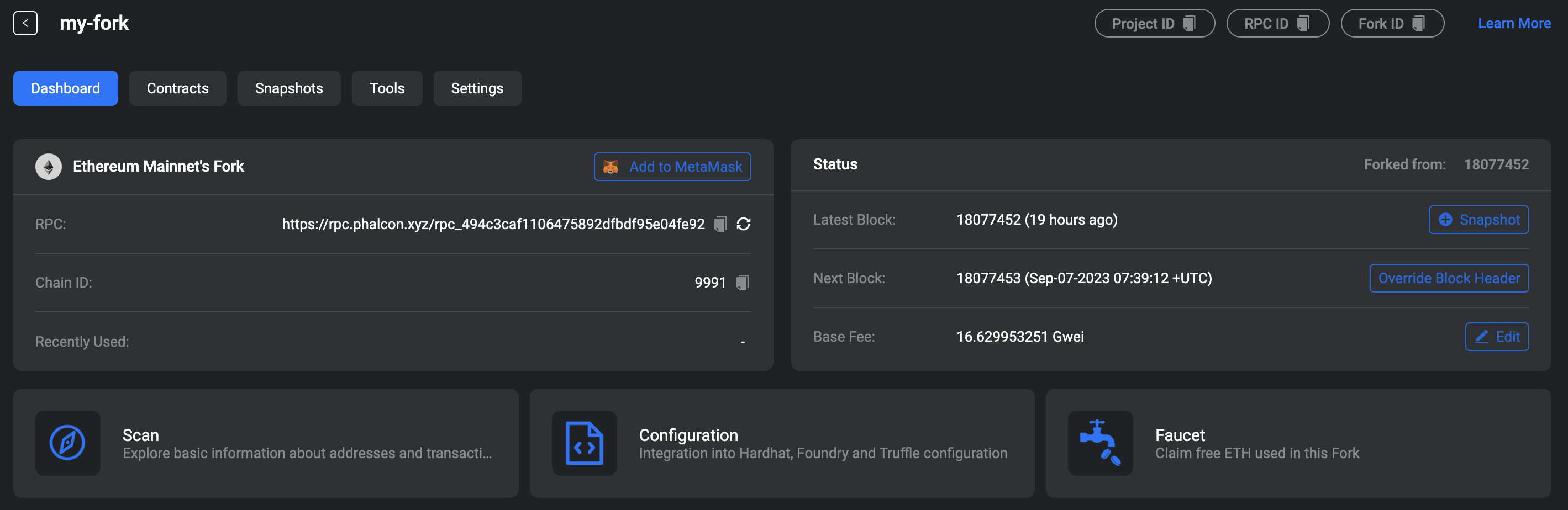 Phalcon dashboard