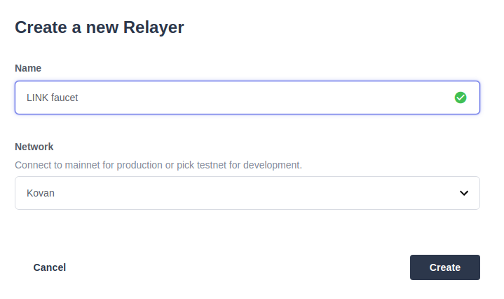 Create a Relayer for auto-funding your Upkeep