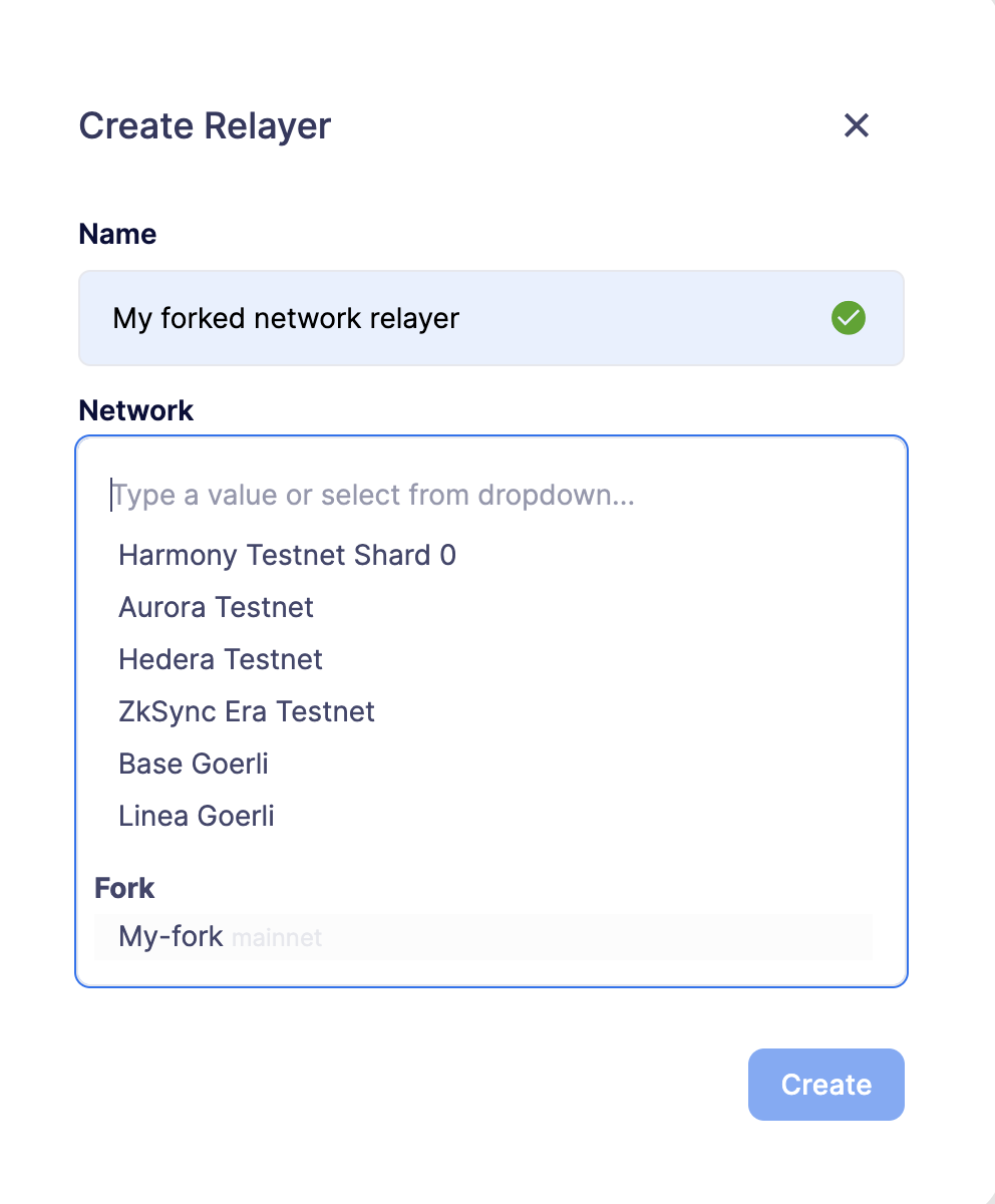 Select Forked Network