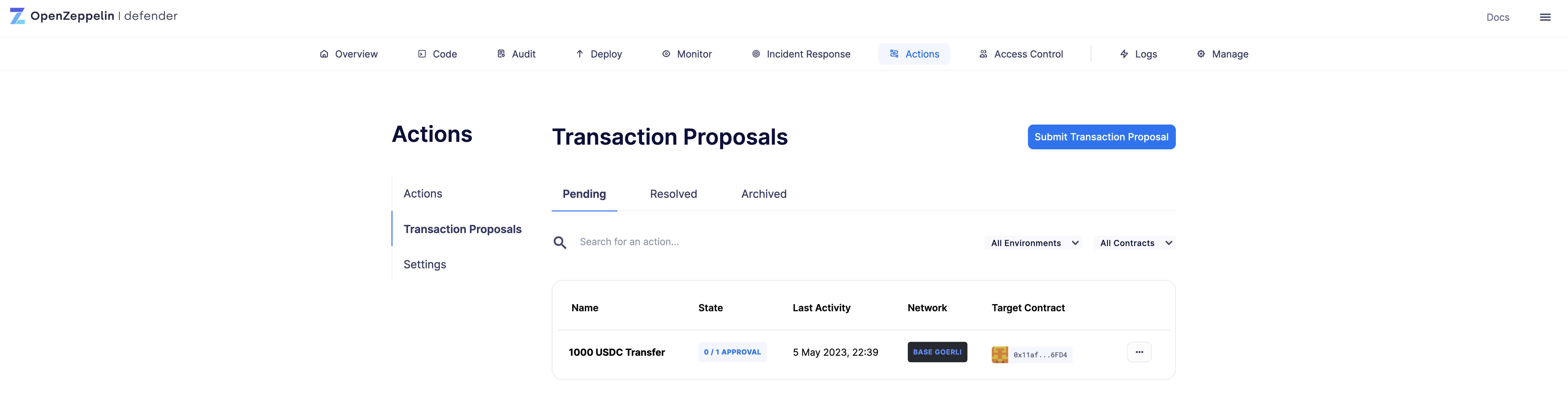 Transaction Proposals - formerly Admin proposals
